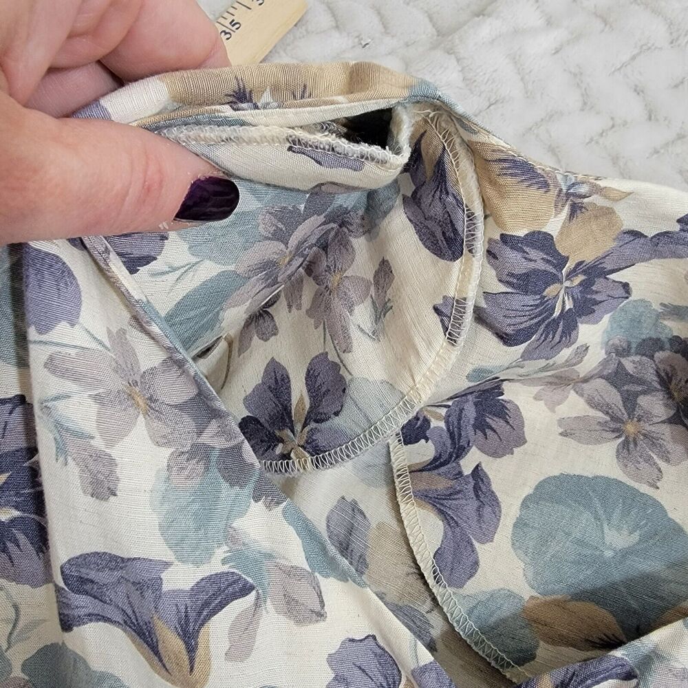 VTG Laura Ashley Great Britain Floral Puff Sleeve Midi Dress Sz 12 Cottagecore - Picture 7 of 16